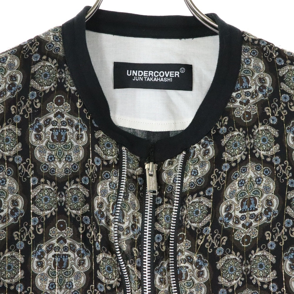 UNDERCOVER(アンダーカバー) 25SS SiGC Double Zip Blouson ダブルジップブルゾン ペイズリーラメ総柄MA-1ジャケット UC1E4206-1 ブラウン