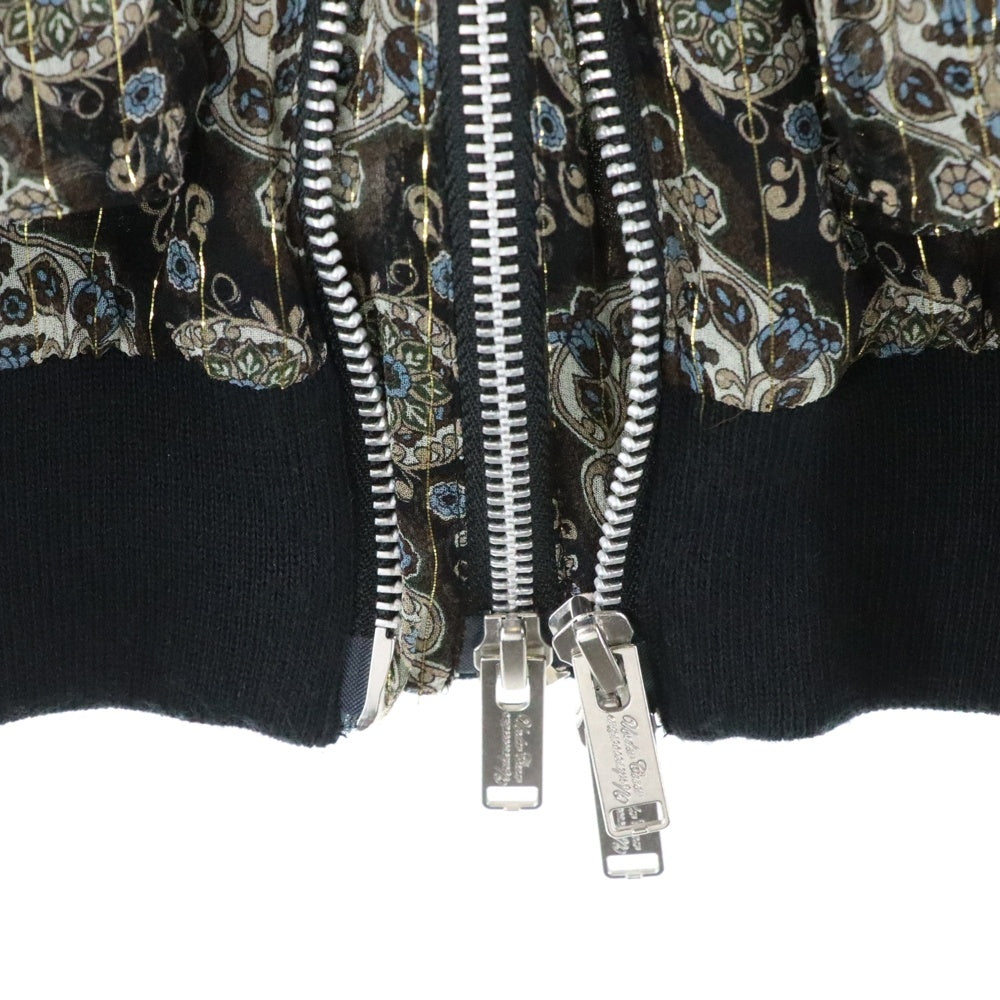 UNDERCOVER(アンダーカバー) 25SS SiGC Double Zip Blouson ダブルジップブルゾン ペイズリーラメ総柄MA-1ジャケット UC1E4206-1 ブラウン