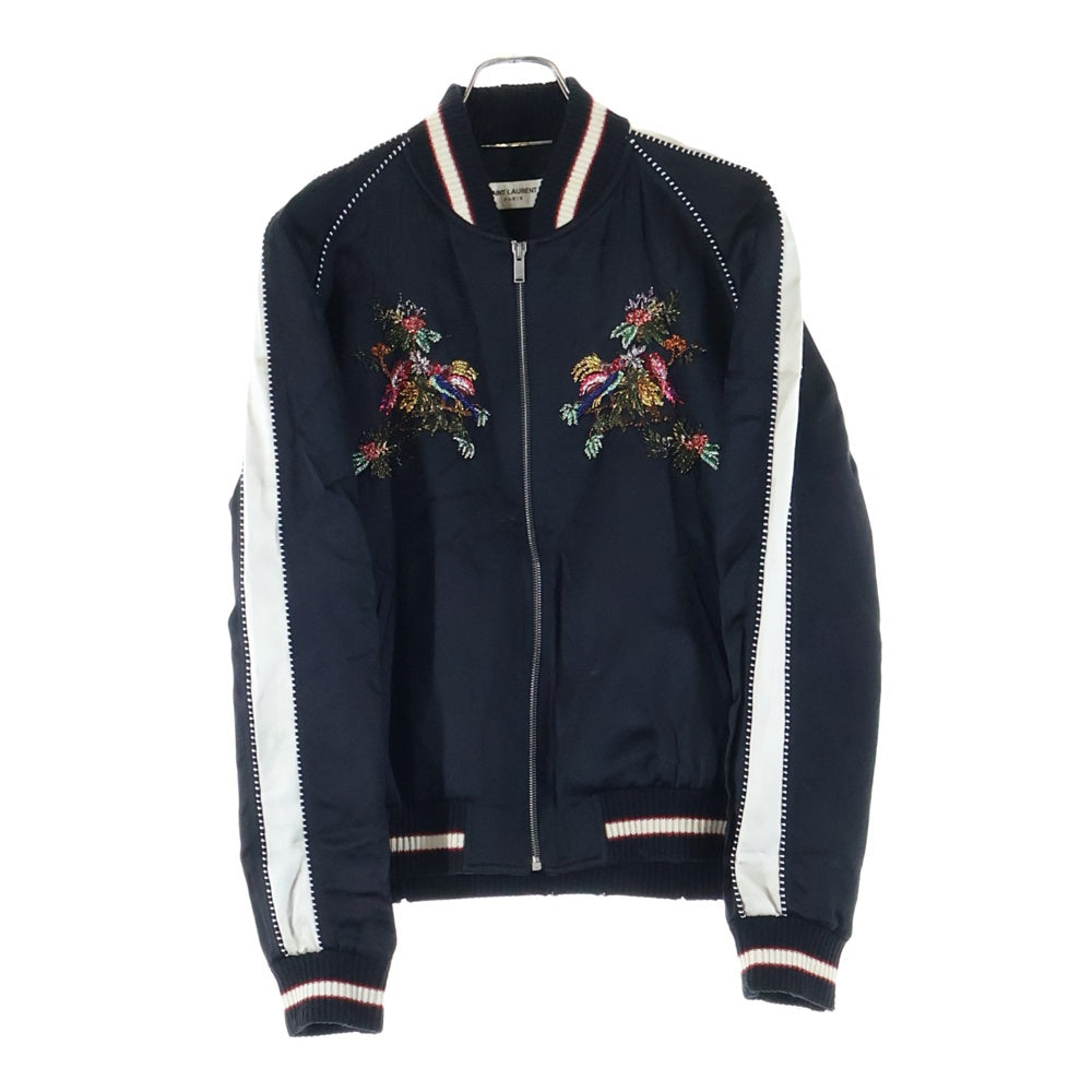 SAINT LAURENT PARIS(サンローランパリ) 19SS シルク バード刺繍 スカジャン ジャケット ブラック 560161 Y587S