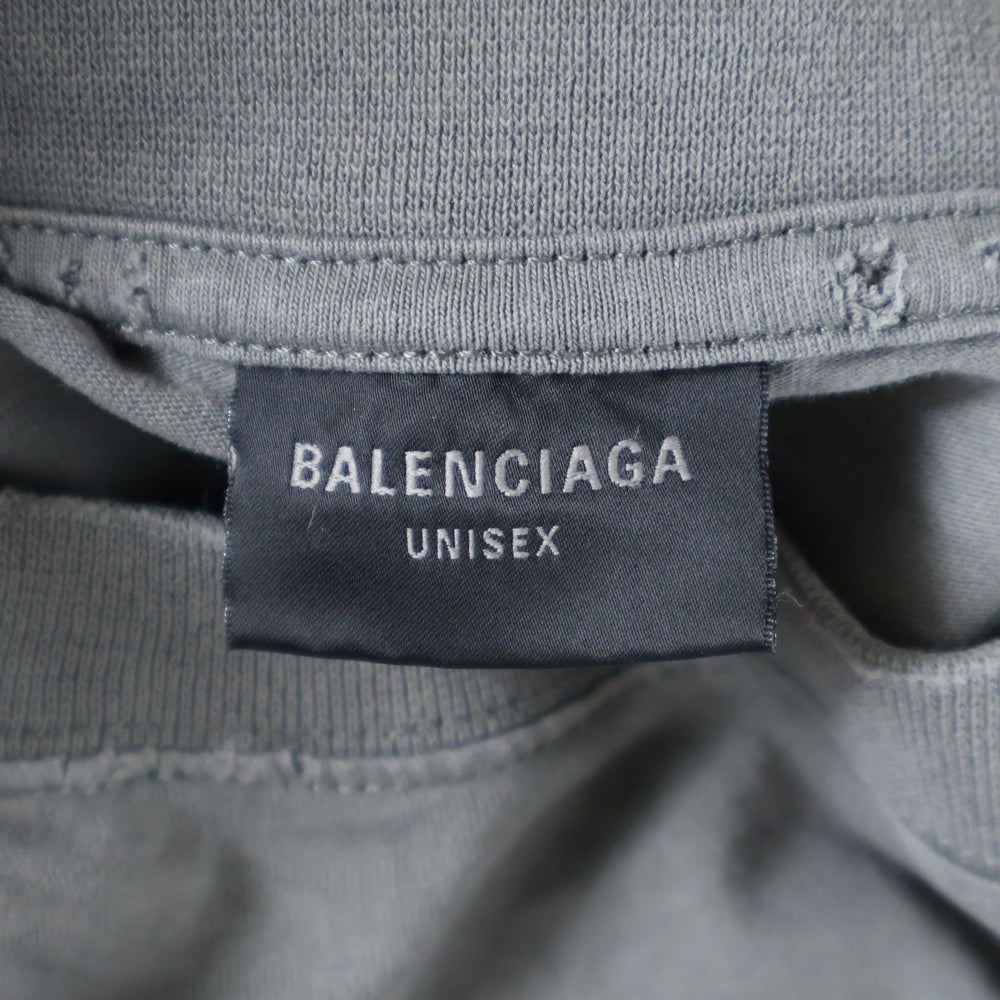 BALENCIAGA(バレンシアガ) 25SS HUMAN BEING ヒューマンビーング ダメージ加工 半袖Tシャツ カットソー ダークグレー 824285 TSVV1