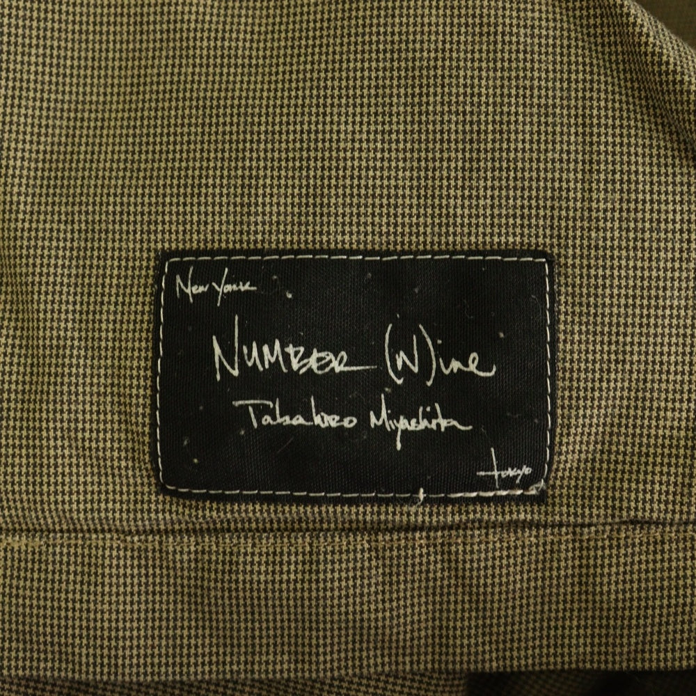 NUMBER (N)INE(ナンバーナイン) 03SS カート期 パジャマセットアップ テープディテールチェックセットアップ ブラウン