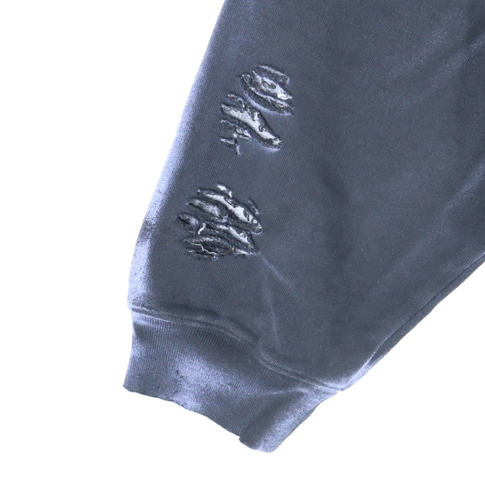 Acne Studios(アクネ ストゥディオズ) Bullet Logo Sweat Shirts バレットロゴスウェットシャツ ダメージ加工クルーネックトレーナー CI0203 ブラック