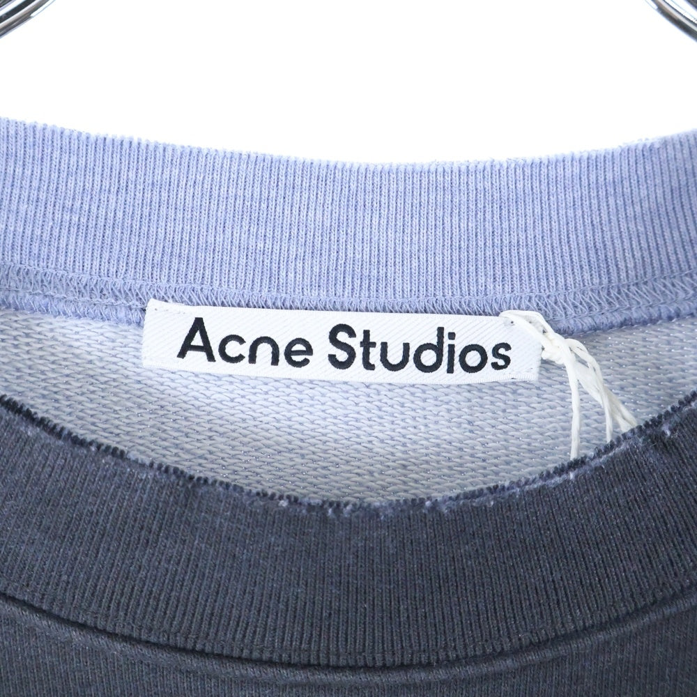 Acne Studios(アクネ ストゥディオズ) Bullet Logo Sweat Shirts バレットロゴスウェットシャツ ダメージ加工クルーネックトレーナー CI0203 ブラック