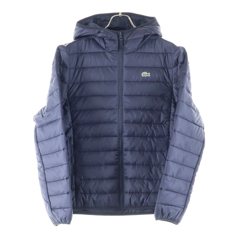 LACOSTE(ラコステ) ジップアップ 撥水 キルテッド フード パフジャケット ネイビー