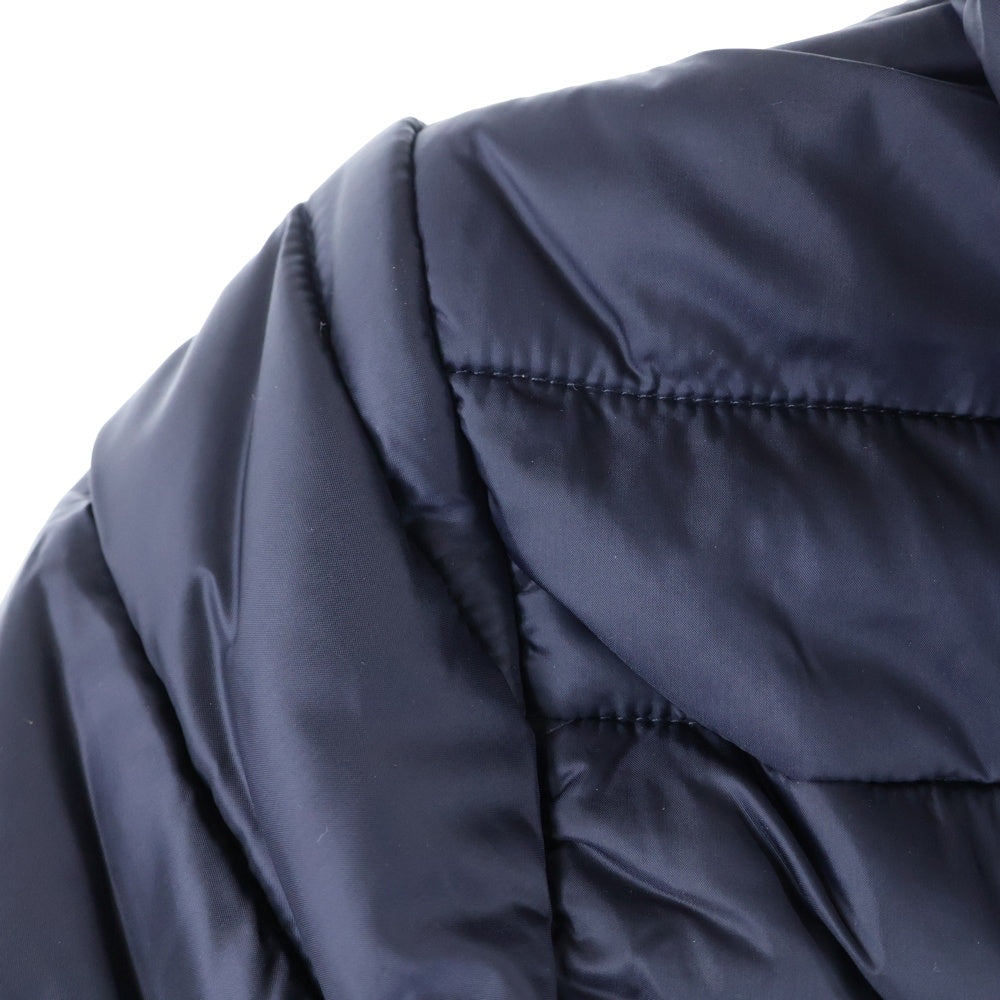 LACOSTE(ラコステ) ジップアップ 撥水 キルテッド フード パフジャケット ネイビー