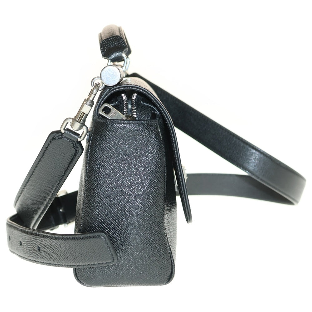 DOLCE & GABBANA(ドルチェアンドガッバーナ) SICILY シシリー カーフスキン ショルダー付き 2WAY ハンドバッグ ブラック