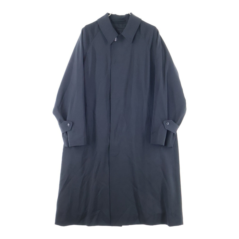 COMOLI(コモリ) ウールギャバ バルカラーロングコート ブラック