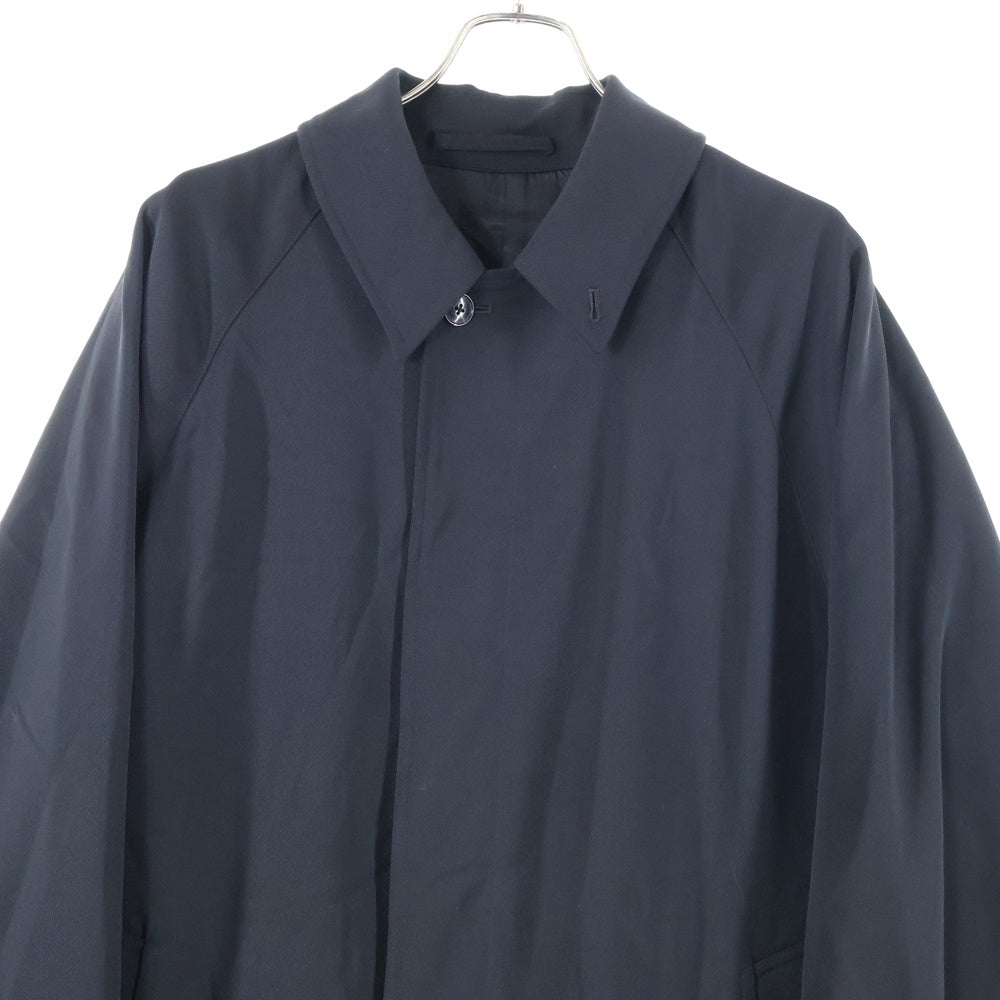 COMOLI(コモリ) ウールギャバ バルカラーロングコート ブラック