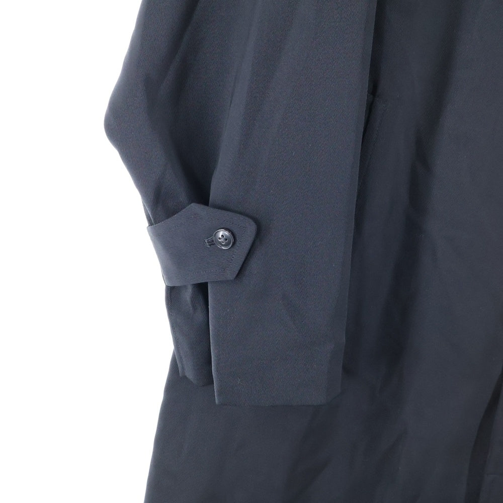 COMOLI(コモリ) ウールギャバ バルカラーロングコート ブラック