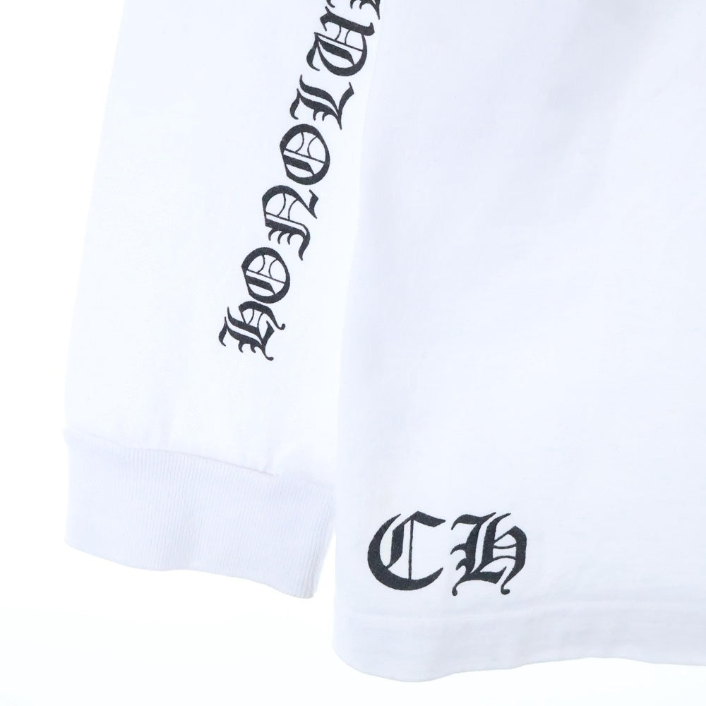 CHROME HEARTS(クロムハーツ) Honolulu CH PLS L/S TEE ホノルル限定 CHプラスプリントロングスリーブTシャツ ロゴプリントクルーネック長袖Tシャツ ホワイト