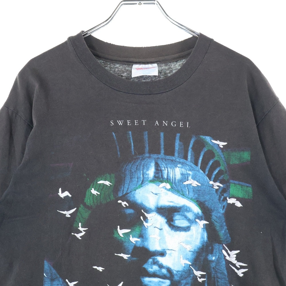 VINTAGE(ヴィンテージ) 90S VINATGE JIMI HENDRIX SWEET ANGEL ジミ ヘンドリックス フロントプリント 半袖Tシャツ カットソー ブラック