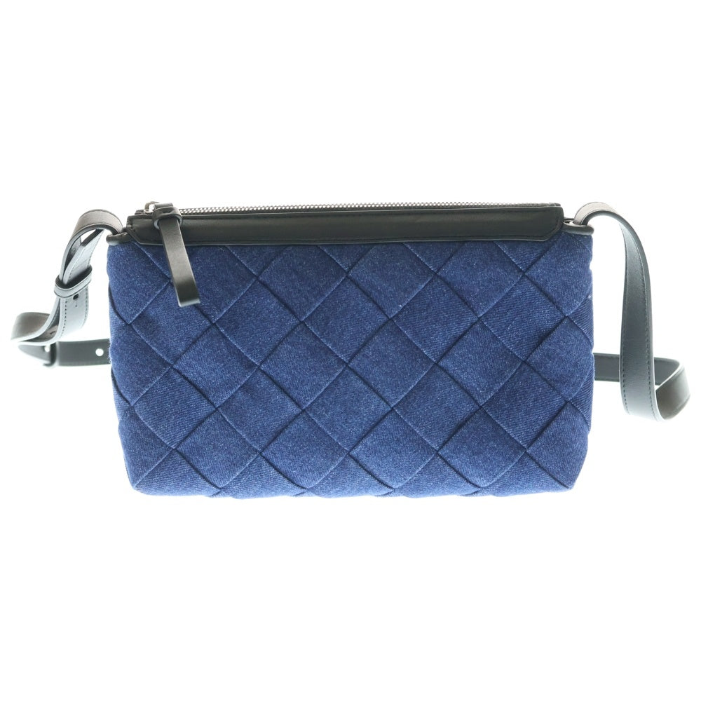 BOTTEGA VENETA(ボッテガヴェネタ) ディアゴ ファスナー デニム レザー メッセンジャー ショルダー バッグ インディゴ/ブラック