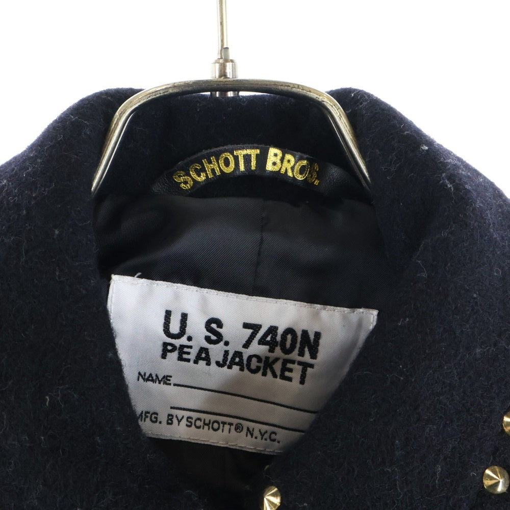 SCHOTT(ショット) U.S.740N PEA JACKET ピージャケット レディーススタッズ装飾ジャケット ブラック