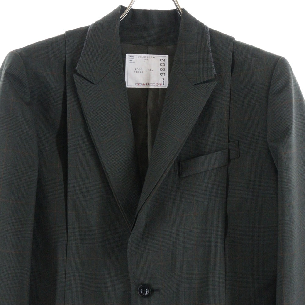 Sacai(サカイ) 25AW グレンチェックテーラードジャケット 25-03802M カーキ 3 ITJI6DPLVS54
