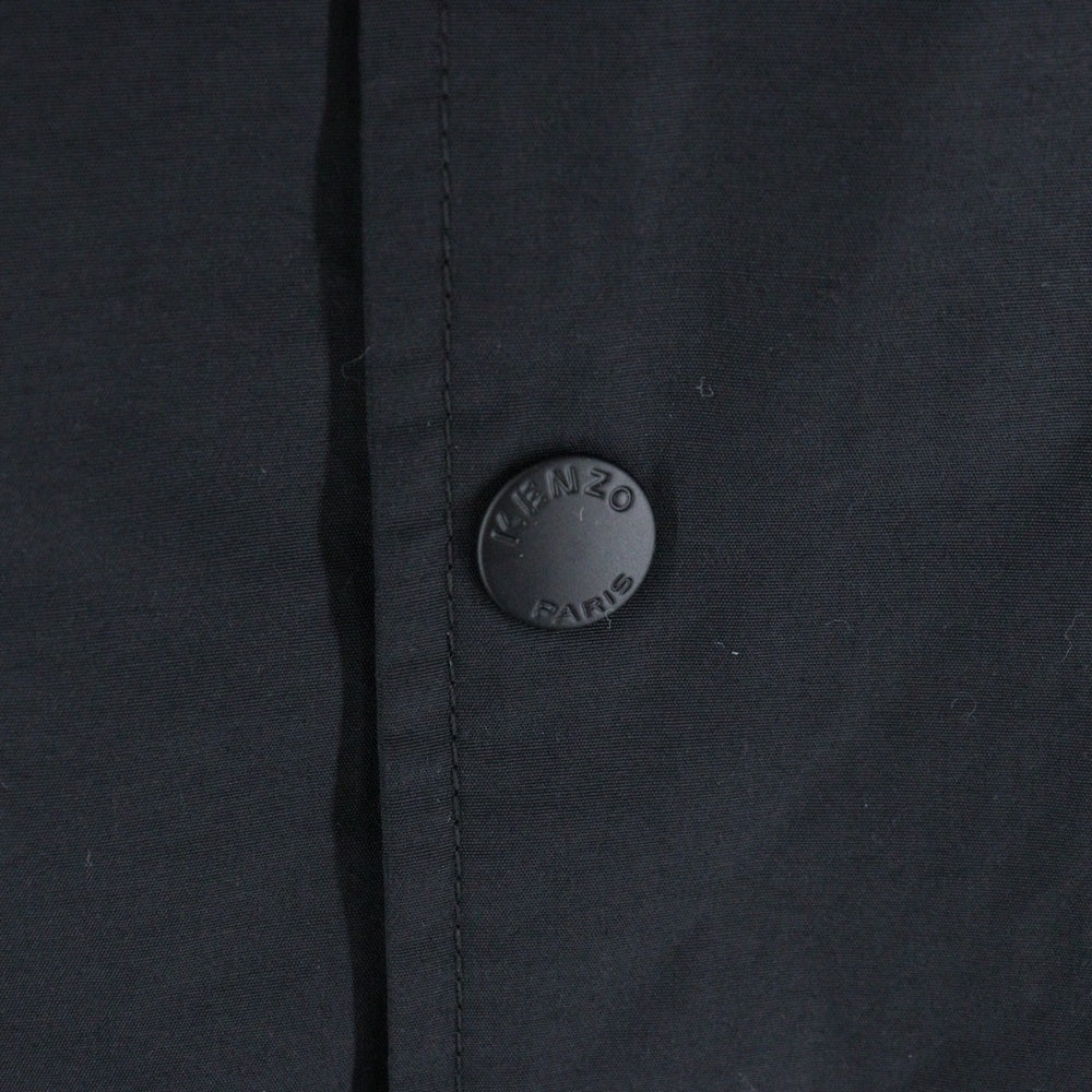 KENZO(ケンゾー) ×Futura 2000 Padded Coach Jacket フューチュラ 2000 パデットコーチジャケット ロゴプリントナイロンボタンダウンジャケット FF65BL0609NT ブラック