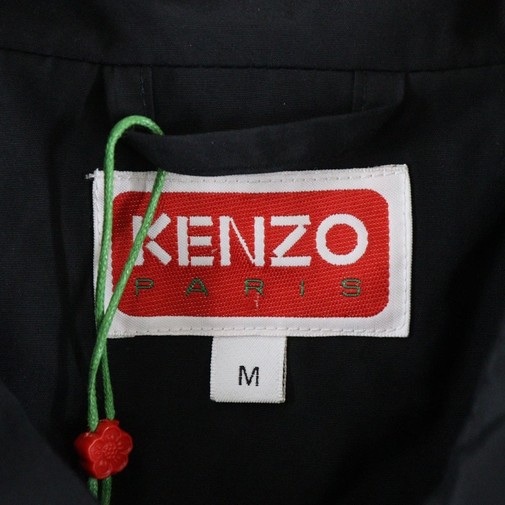 KENZO(ケンゾー) ×Futura 2000 Padded Coach Jacket フューチュラ 2000 パデットコーチジャケット ロゴプリントナイロンボタンダウンジャケット FF65BL0609NT ブラック