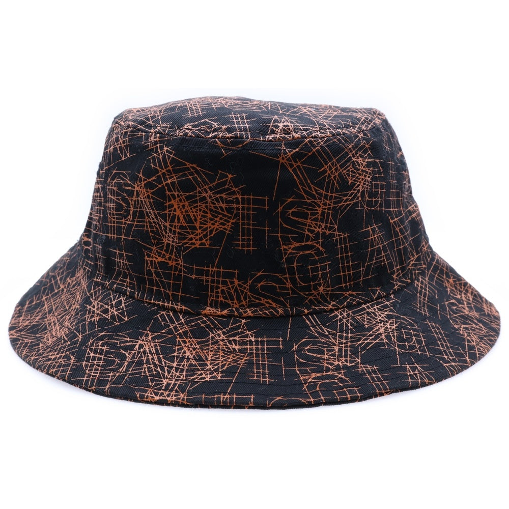 NEW ERA(ニューエラ) 読売ジャイアンツ×TAKAHIRO MIYASHITA Soloist タカヒロミヤシタソロイスト トリプルネーム 総柄バケットハット 帽子 ブラック/オレンジ