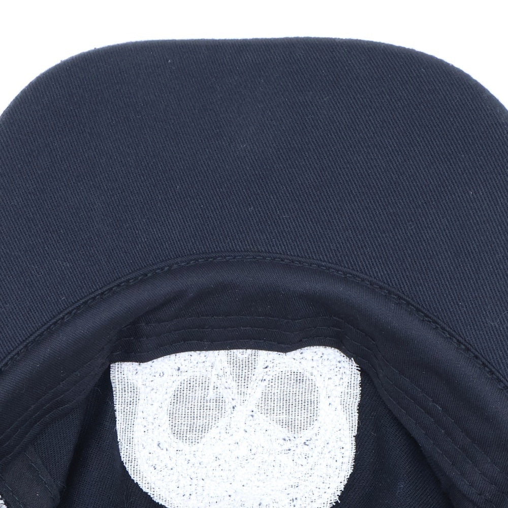 Clayton Patterson(クレイトン パターソン) SOLID SKULL chain stitch embroidery CAP ソリッドスカル フラワー刺繍 5パネルキャップ 帽子 ブラック