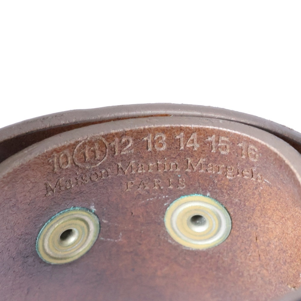 Maison Margiela 11(メゾンマルジェラ11) 2 SNAP BOTTON レザー 編み込み ブレスレット ブラウン