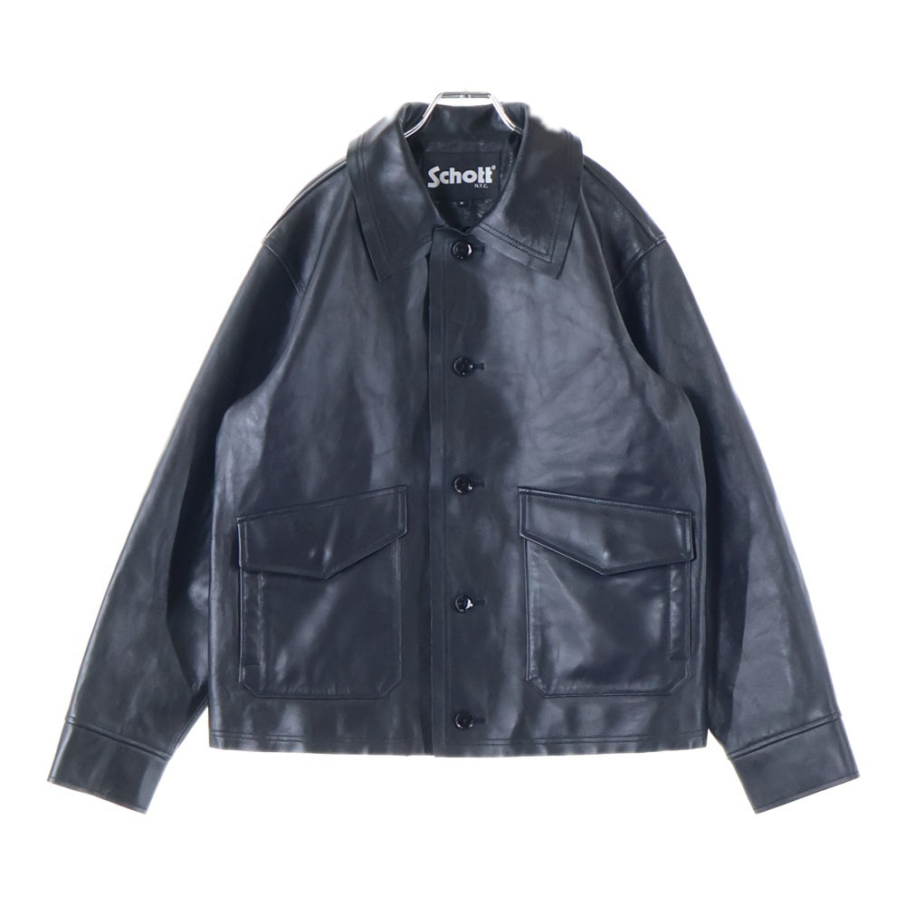 SCHOTT(ショット) ラムレザー カバーオールジャケット ブラック