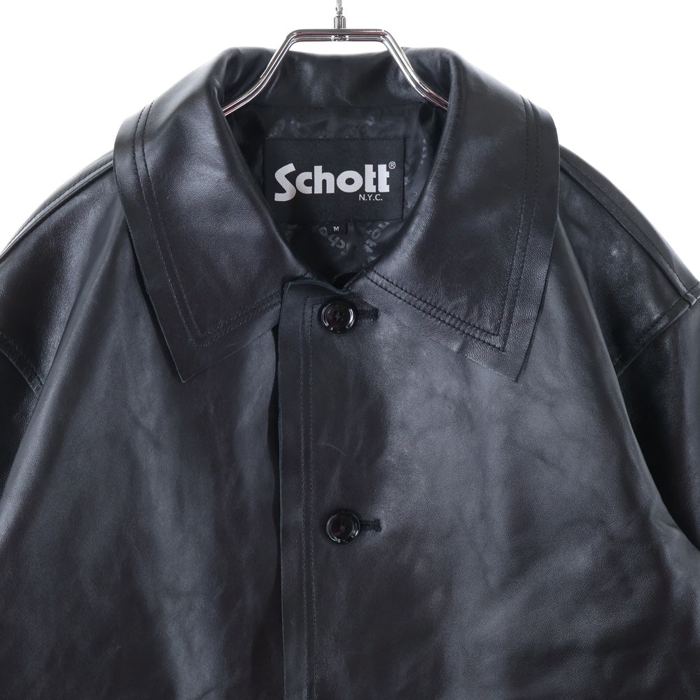 SCHOTT(ショット) ラムレザー カバーオールジャケット ブラック
