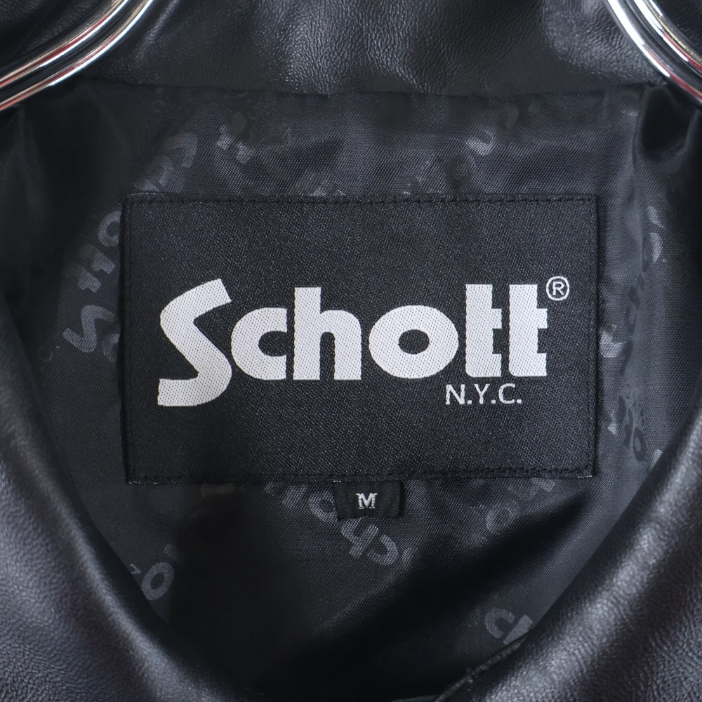 SCHOTT(ショット) ラムレザー カバーオールジャケット ブラック