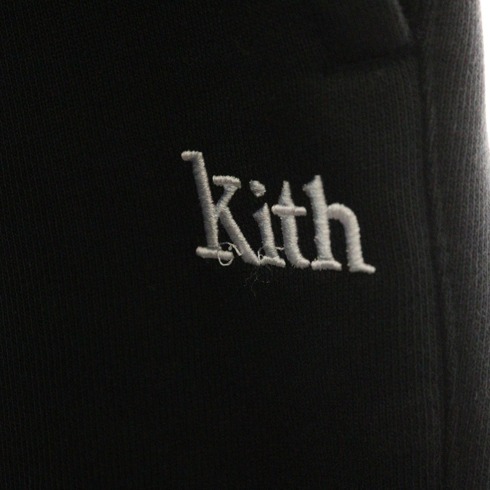 KITH(キス) フロントロゴ刺繍 スウェットパンツ ブラック KHM060092