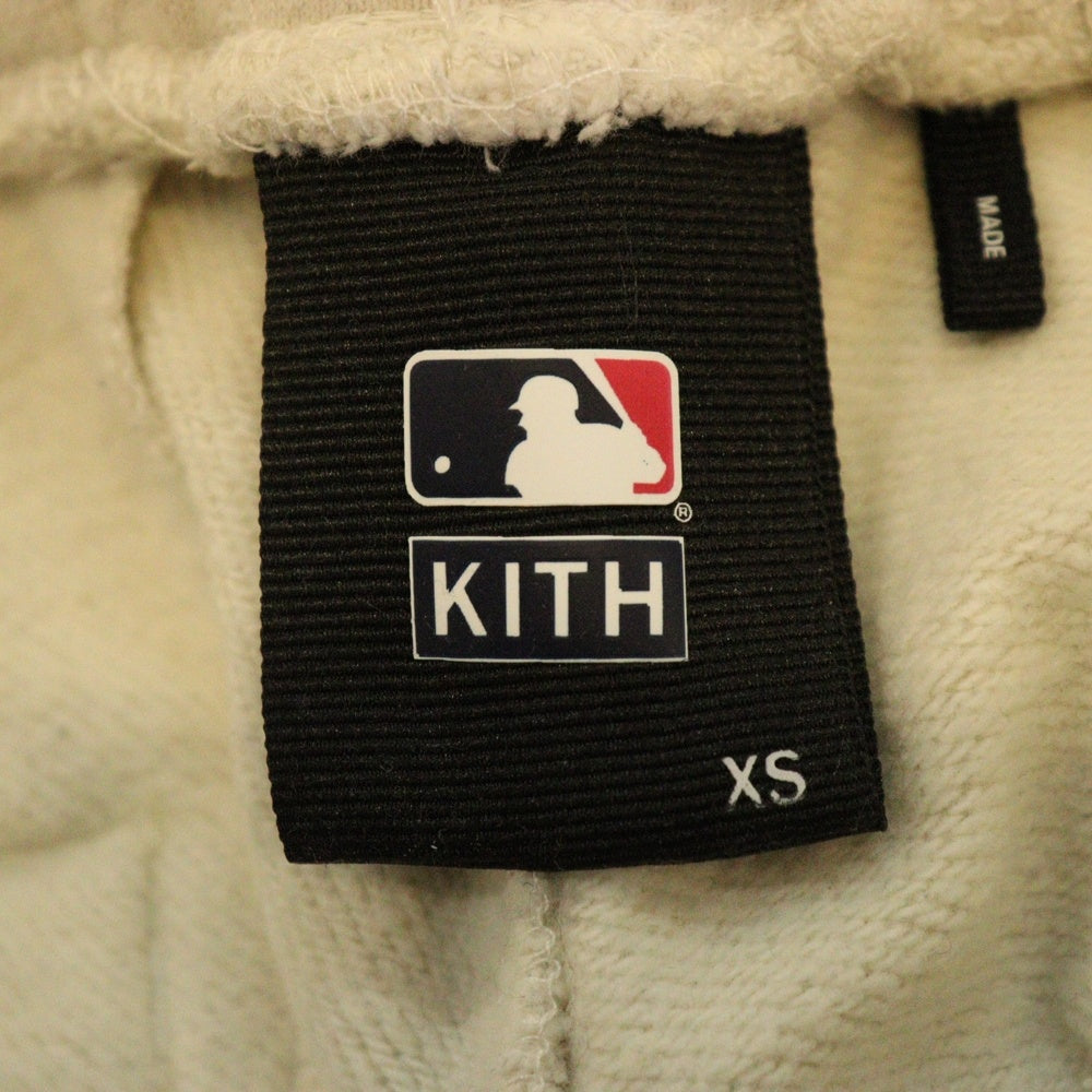 KITH(キス) ×NEW YORK YANKEES ニューヨークヤンキース ロゴ刺繍 スウェットパンツ ベージュ KH6520