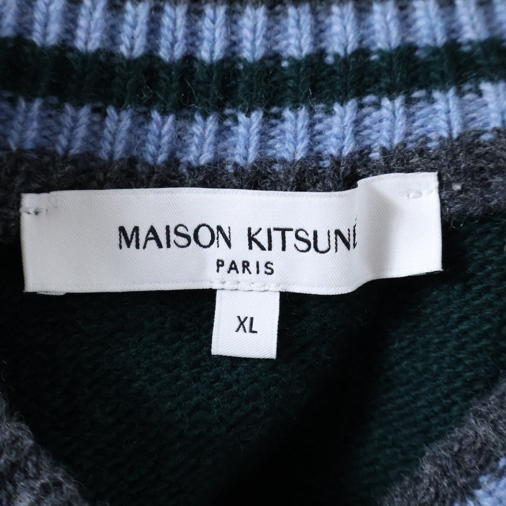 MAISON KITSUNE(メゾンキツネ) ワッペンデザイン ウールニット SPBTNM00801KT1115 グリーン