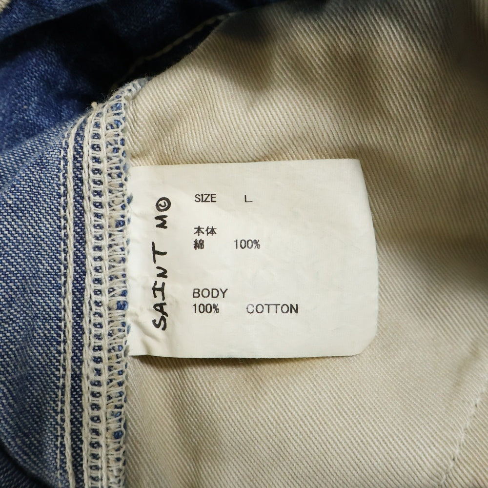 SAINT MICHAEL(セントマイケル) 25SS DOUBLE KNEE SHORTS SM-HR8-0000-073 ダブルニー デニム ショートパンツ ショーツ インディゴ