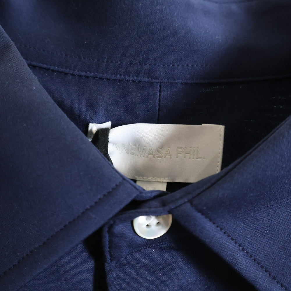 KANEMASA PHIL.(カネマサフィル) 24SS 46G Atmosphere Shirt アトモスフィアシャツ ボタンダウン長袖シャツ KM24S-003 ネイビー
