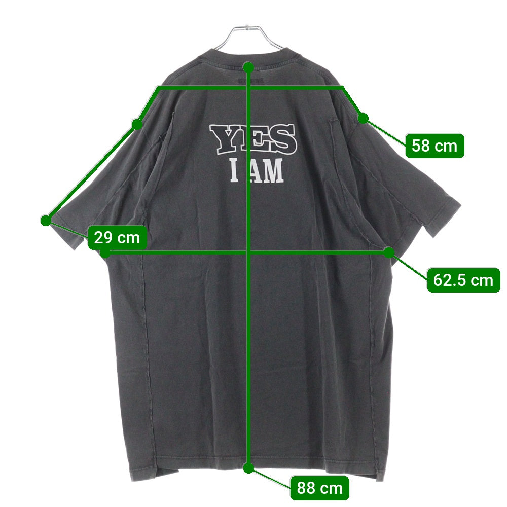 VETEMENTS(ヴェトモン) 23SS Deconstructed T-Shirt ディコンストラクテッドTシャツ ロゴプリント再構築半袖Tシャツ UE54TR570B ブラック