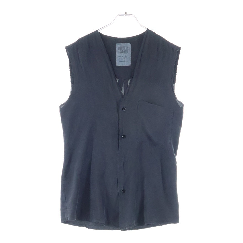 NO BRAND(ノーブランド) GABRIELA COLL GARMENTS ガブリエラコルガーメント Serie No.6 Piece 24 Cut Off Vest シリーズ6 カットオフベスト ボタンダウンノースリーブシャツ ブラック