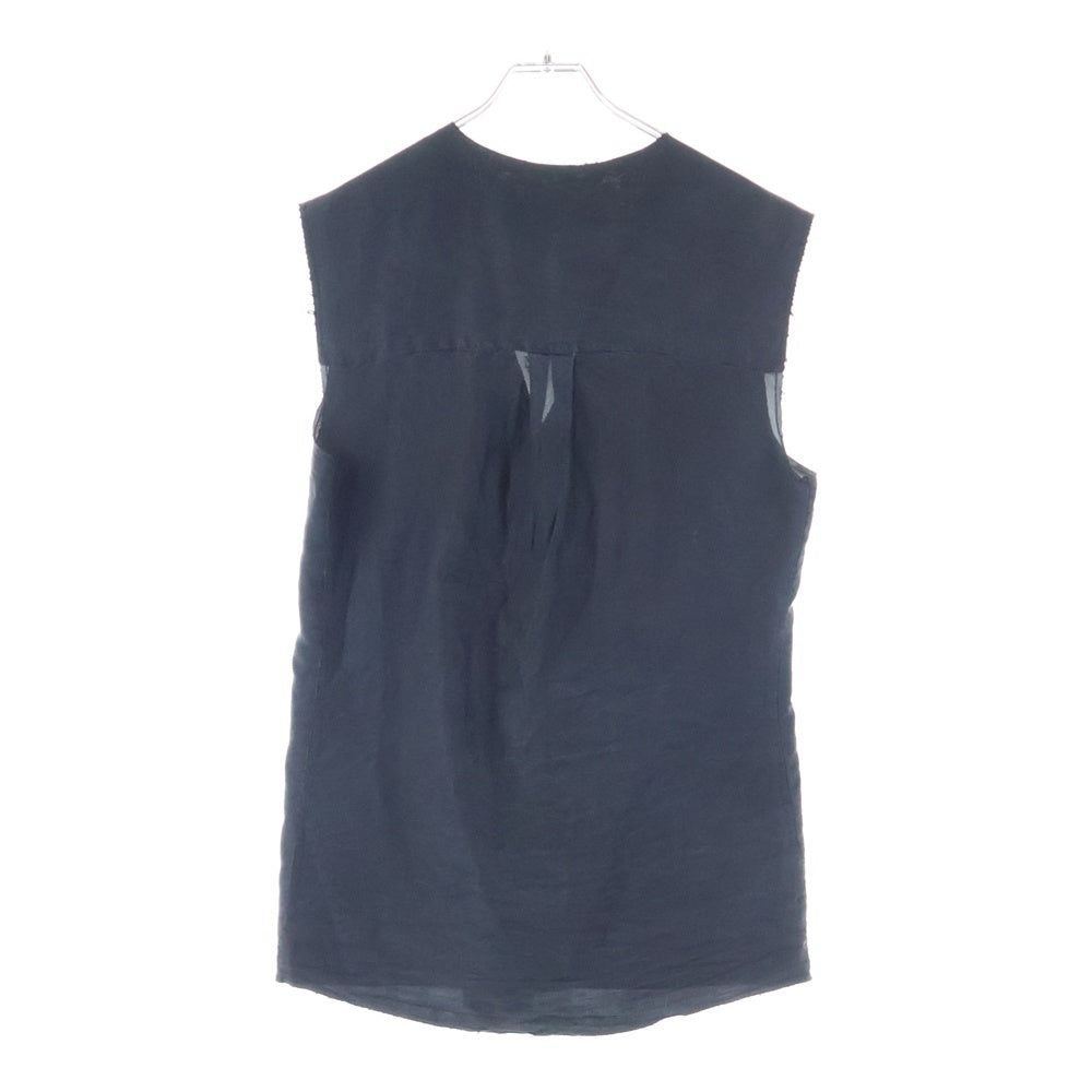 NO BRAND(ノーブランド) GABRIELA COLL GARMENTS ガブリエラコルガーメント Serie No.6 Piece 24 Cut Off Vest シリーズ6 カットオフベスト ボタンダウンノースリーブシャツ ブラック