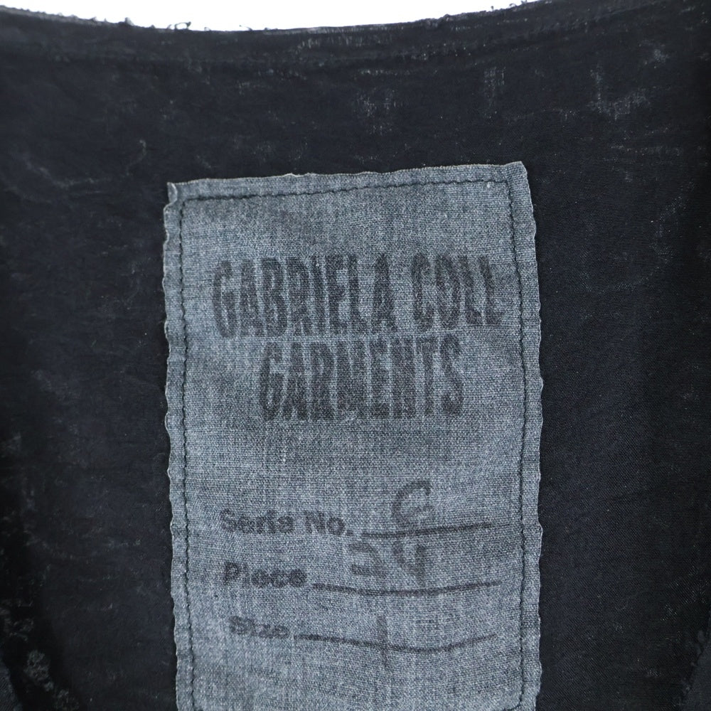 NO BRAND(ノーブランド) GABRIELA COLL GARMENTS ガブリエラコルガーメント Serie No.6 Piece 24 Cut Off Vest シリーズ6 カットオフベスト ボタンダウンノースリーブシャツ ブラック