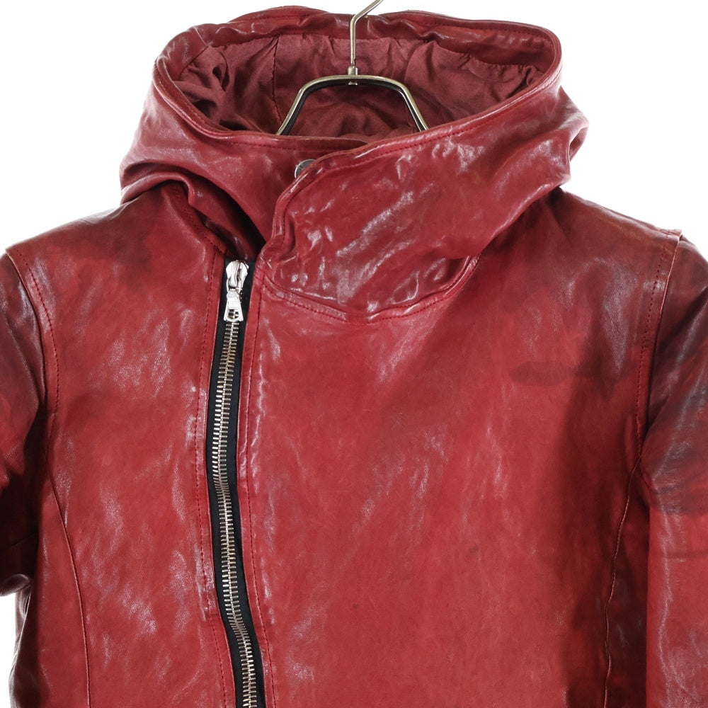 ISAMU KATAYAMA BACKLASH(イサムカタヤマバックラッシュ) ジャパンホース 製品染め レザージャケット アウター B1367-05 レッド