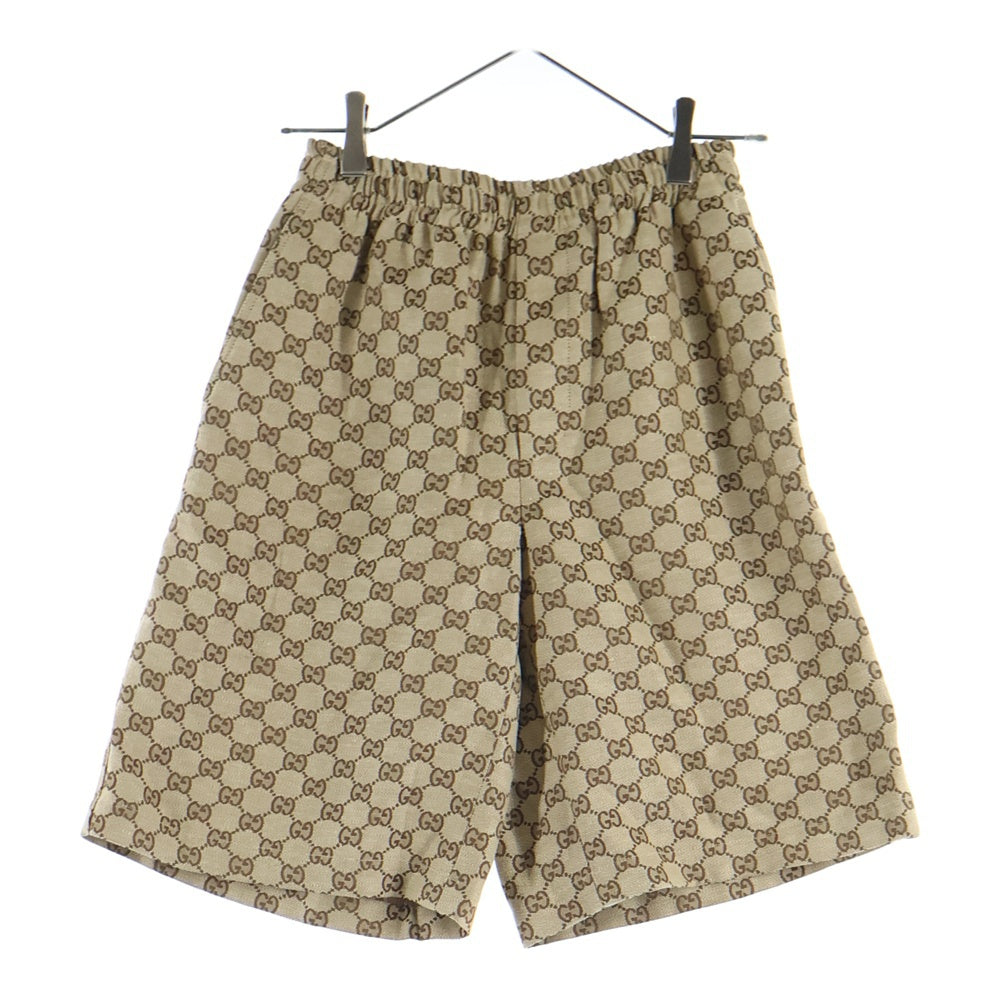 GUCCI(グッチ) 23AW Linen Blend Canvas Short Pants リネンブレンドキャンバスショートパンツ GGスプリーム総柄ハーフパンツ 742781 Z8BIX ベージュ
