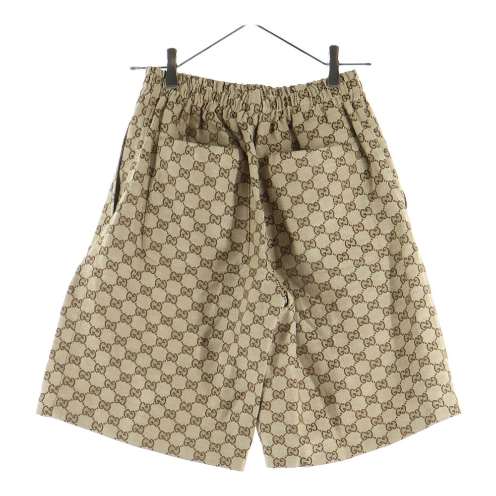 GUCCI(グッチ) 23AW Linen Blend Canvas Short Pants リネンブレンドキャンバスショートパンツ GGスプリーム総柄ハーフパンツ 742781 Z8BIX ベージュ