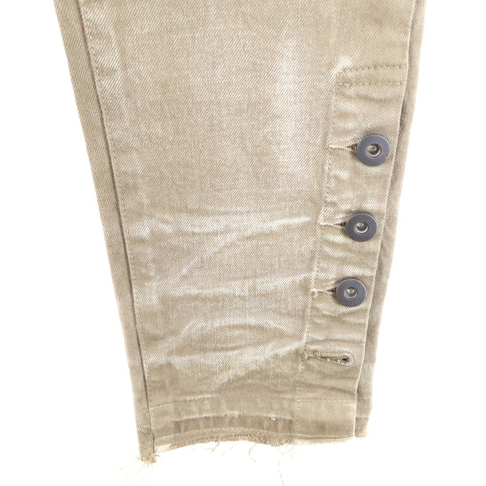 MLVINCE(メルヴィンス) Type-1 Slim Damage Jeans タイプ1スリムダメージジーンズ スナップボタンスキニーデニム ブラウン