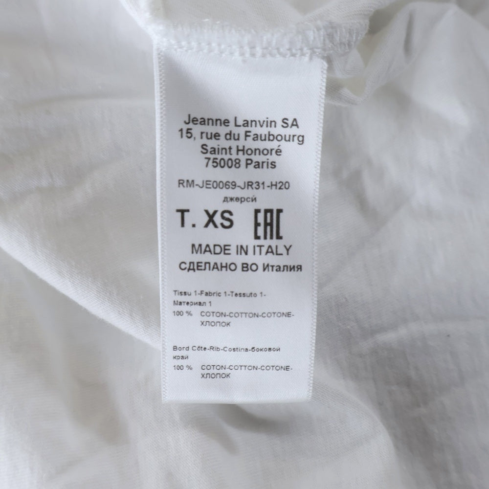 LANVIN(ランバン) Cotton Knitted T-Shirts コットンニットTシャツ クルーネック半袖Tシャツ RM-JE0069-JR31-H20 ホワイト