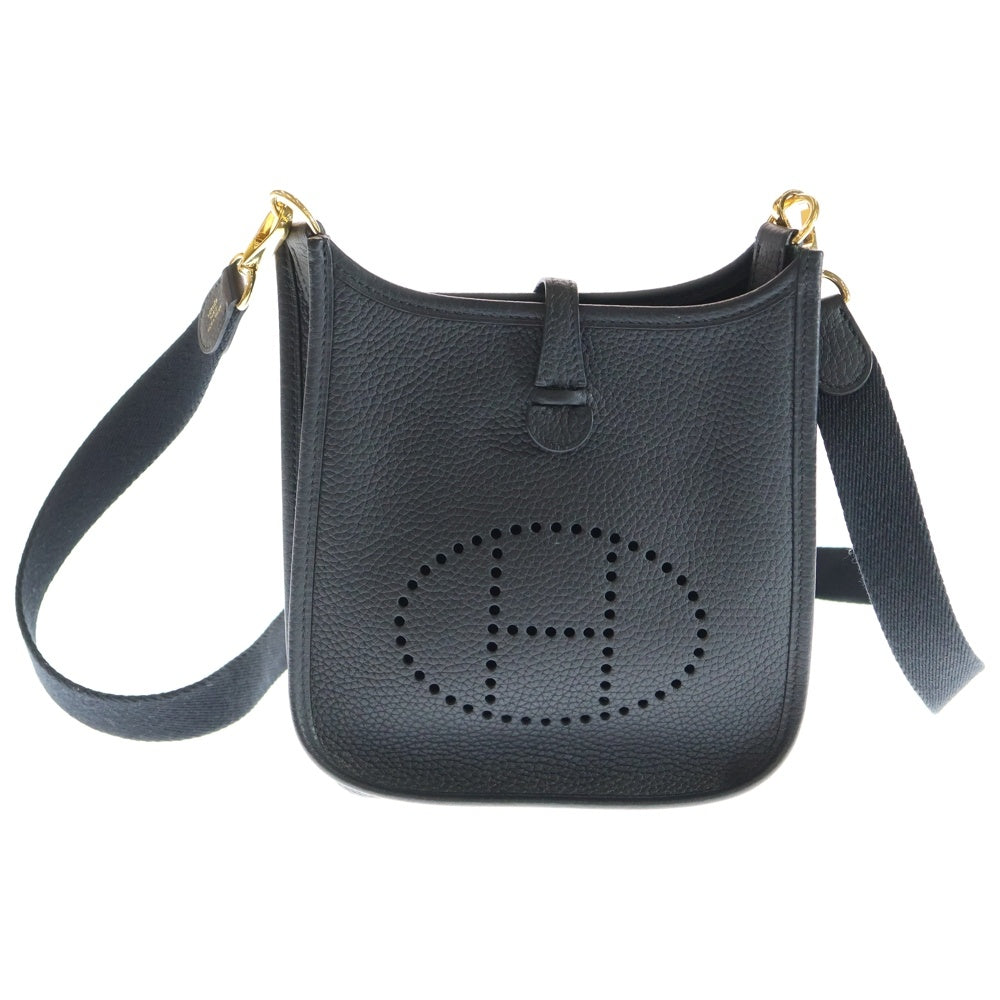 HERMES(エルメス) エブリン2TPM トリヨンクレマンス レザー ショルダーバッグ C刻印 ブラック/ゴールド