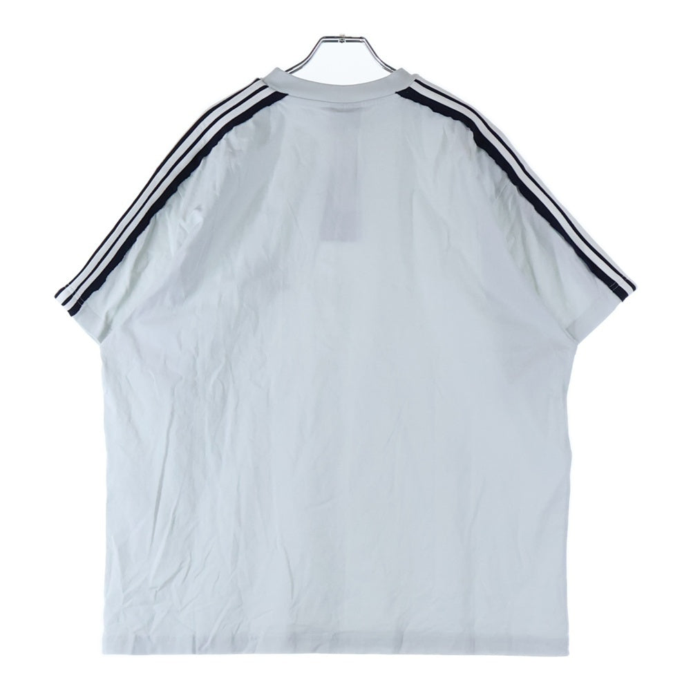 BALENCIAGA(バレンシアガ) ロゴ刺繍サイドラインオーバーサイズ 半袖Tシャツ カットソー 829686 TSVH2 ホワイト