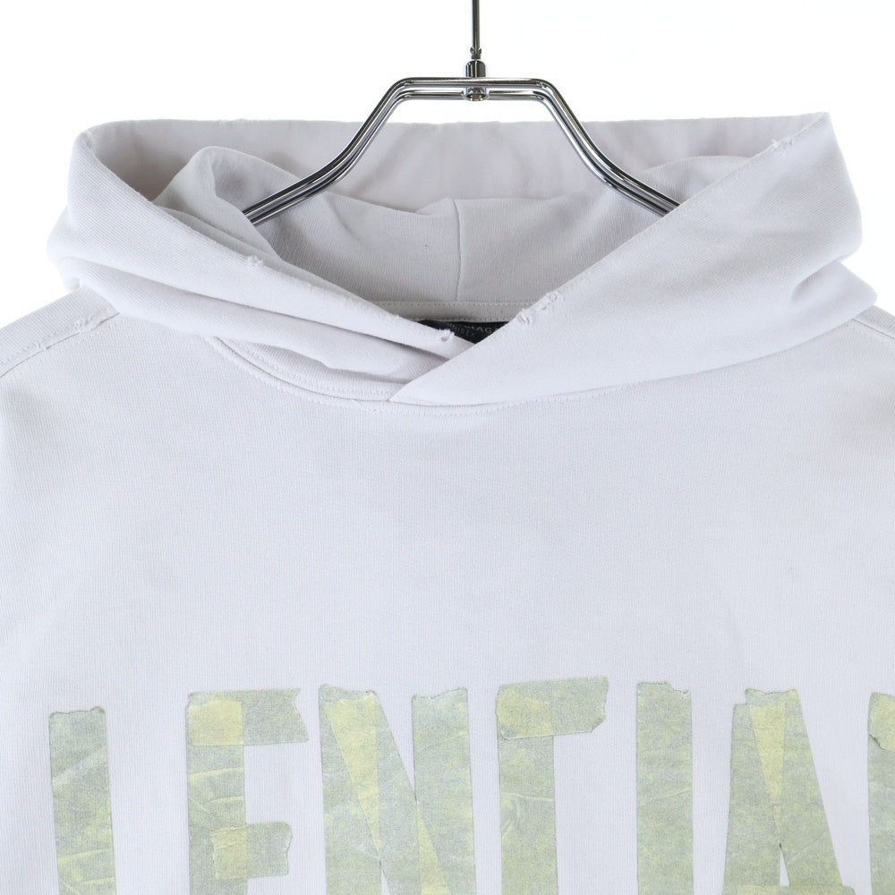 BALENCIAGA(バレンシアガ) 23SS Tape Type Ripped Pocket Hoodie 744441 TOVB1 テープロゴ プルオーバーフーディー パーカー ホワイト