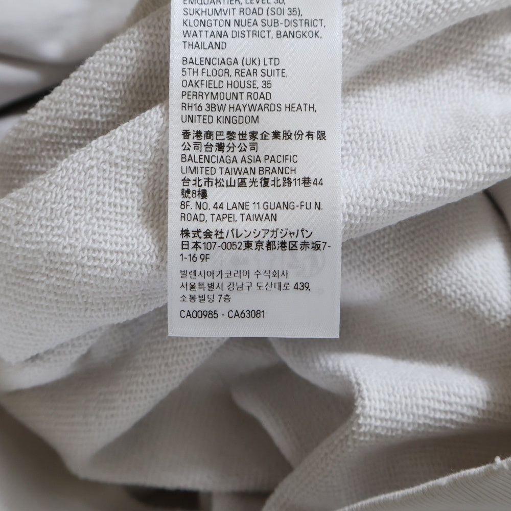 BALENCIAGA(バレンシアガ) 23SS Tape Type Ripped Pocket Hoodie 744441 TOVB1 テープロゴ プルオーバーフーディー パーカー ホワイト