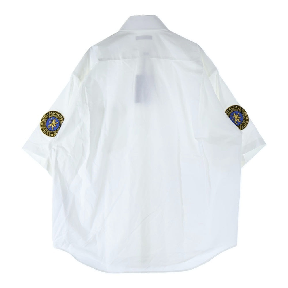 BALENCIAGA(バレンシアガ) 袖ワッペンデザイン 半袖シャツ 830980 TRM28 ホワイト