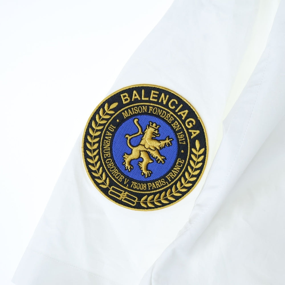 BALENCIAGA(バレンシアガ) 袖ワッペンデザイン 半袖シャツ 830980 TRM28 ホワイト