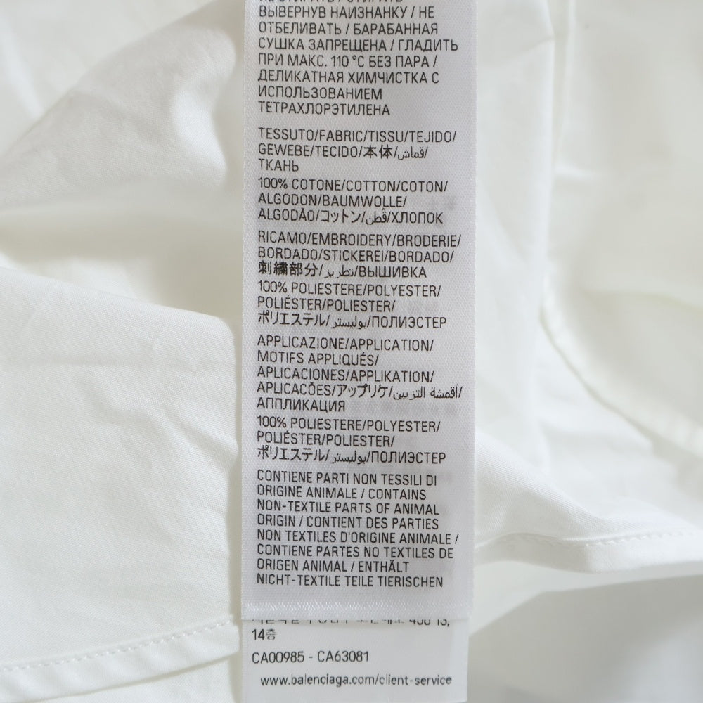 BALENCIAGA(バレンシアガ) 袖ワッペンデザイン 半袖シャツ 830980 TRM28 ホワイト