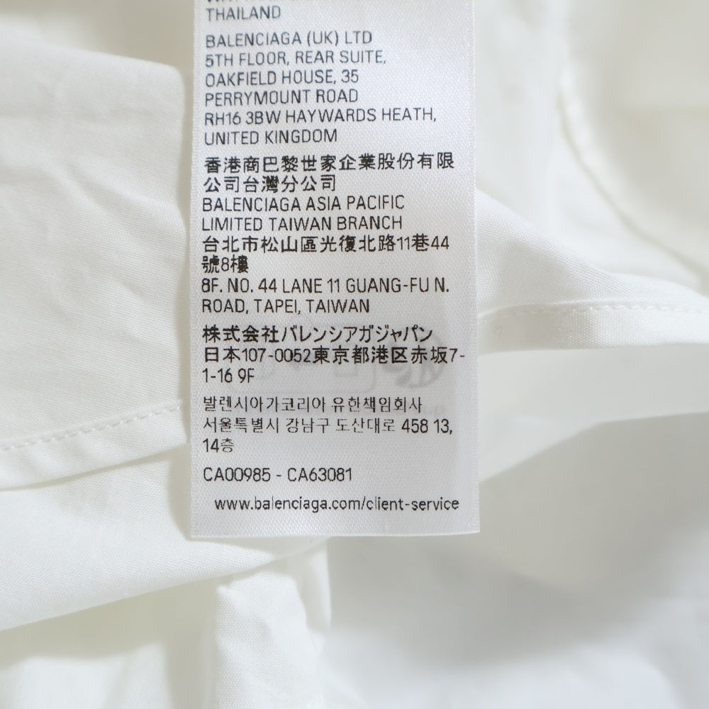 BALENCIAGA(バレンシアガ) 袖ワッペンデザイン 半袖シャツ 830980 TRM28 ホワイト