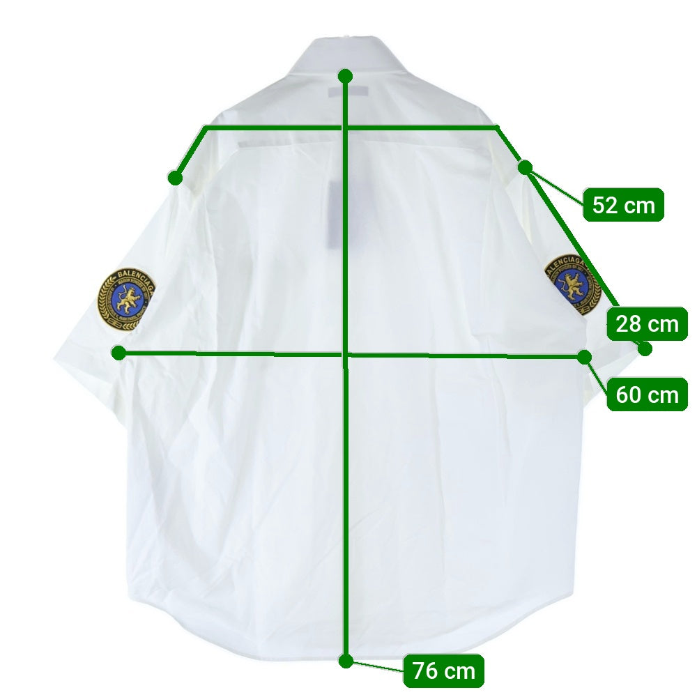 BALENCIAGA(バレンシアガ) 袖ワッペンデザイン 半袖シャツ 830980 TRM28 ホワイト