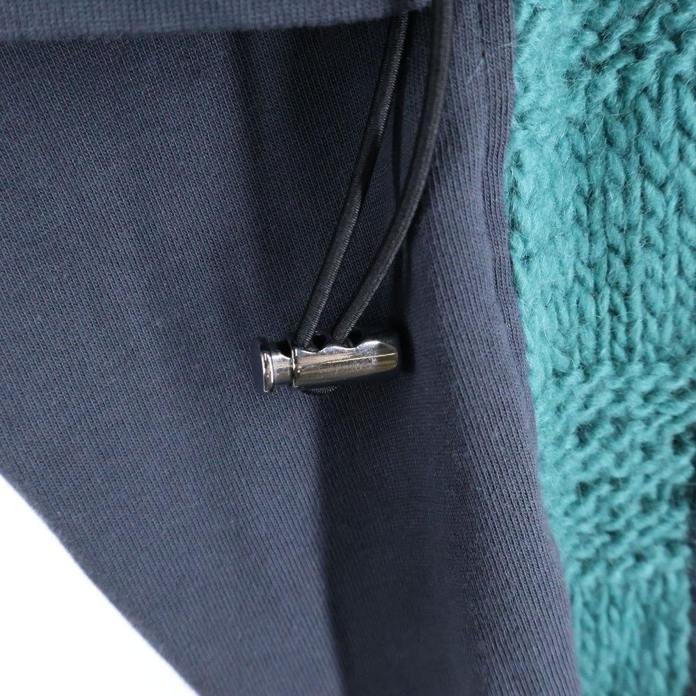 KIKO KOSTADINOV(キココスタディノフ) 23AW ORBIT OF FORGOTTEN DESIRES Cropped Knit Sweat Shirts クロップドニットスウェットシャツ ニット切替クルーネックスウェットシャツ 00152023